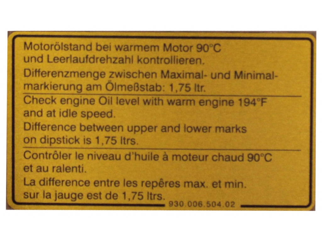 ENGINE OIL SIGN