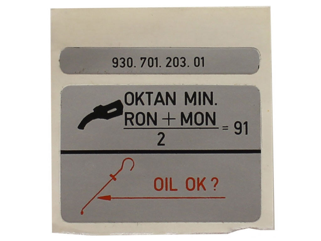 DECAL-OCTANE RATING