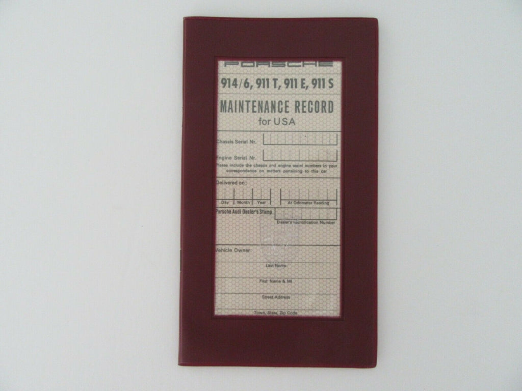 Porsche 911 914-6 factory service maintenance book a must for any concours enthusiast