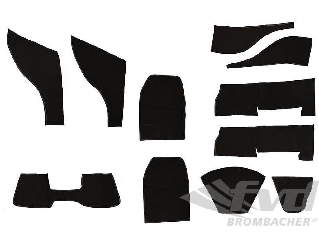 Carpet Set 911 78-83 RS Tribute - Black - Rear - German Lightweight Felt