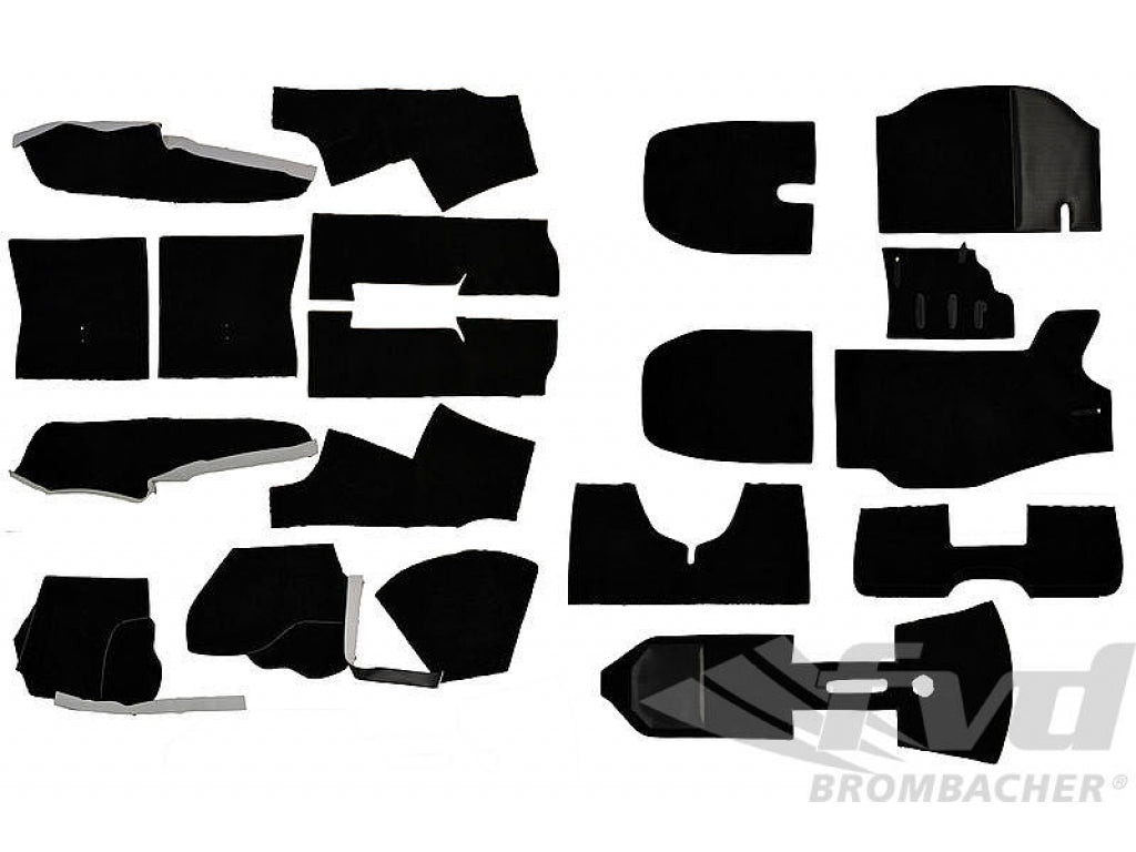 Carpet Set 911 / 930 Coupe 1976-86 - Complete - Black - Zellstoff Velour