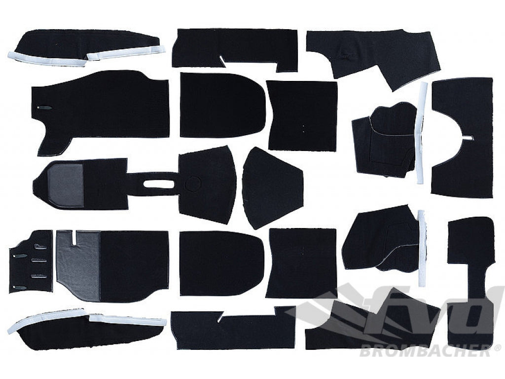 Carpet Set 911 / 930 Coupe 1987-89 - Complete - Black - Feintuft Velour