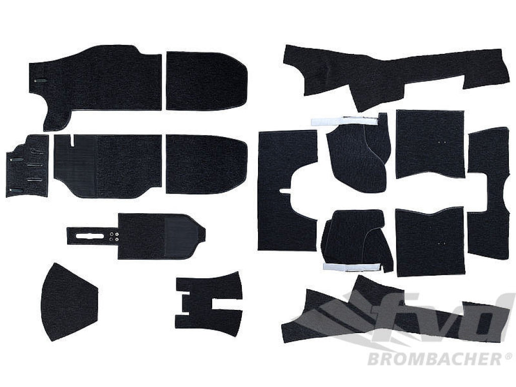 Carpet Set comp. Touring 72-73 black Stichelvelur