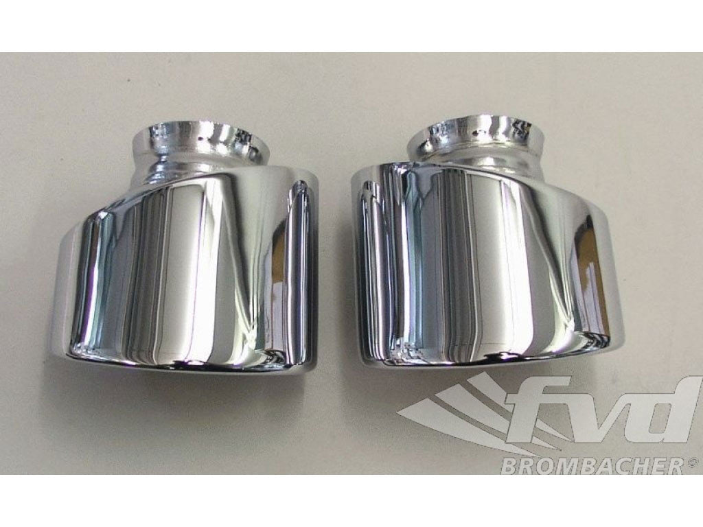 tail pipes kit 993 Turbo/GT2 95-98 oval chrome pla