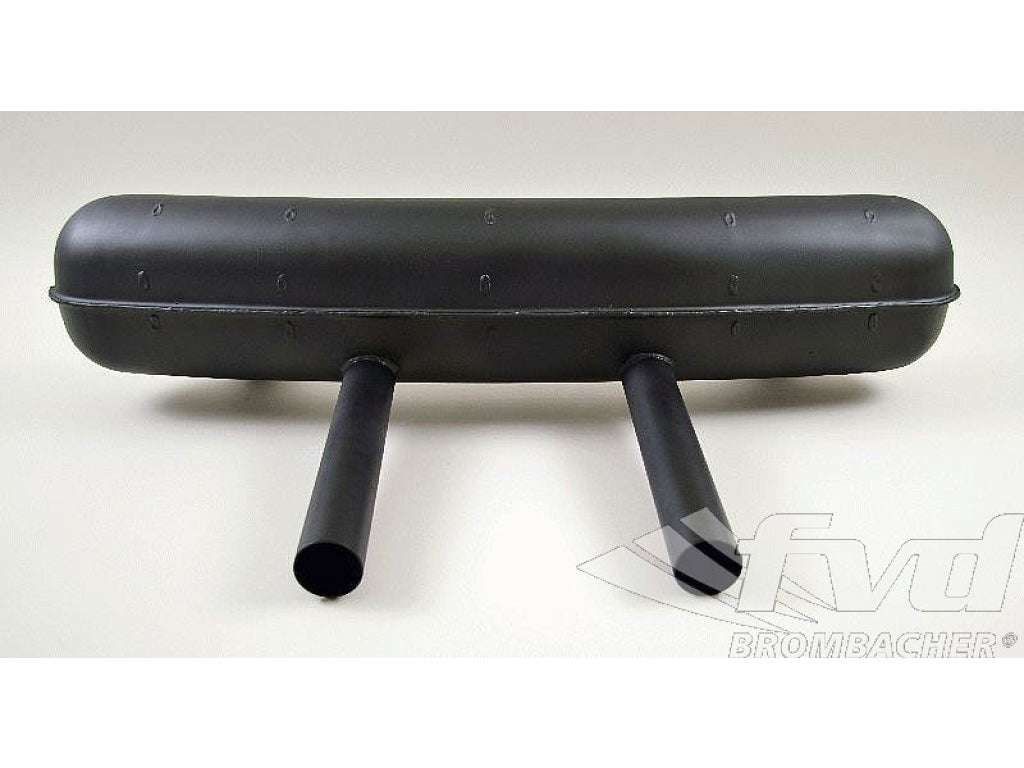 Sport Muffler Steel Export, 2 In X 2 Out, Dual 50mm Center Tips
