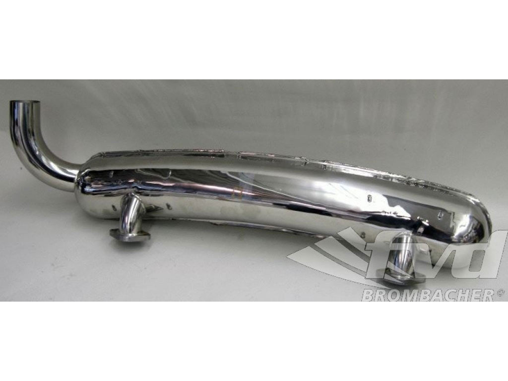 Sport Muffler Stainless Steel 2 In x 1 Out, Single 70mm End Tip