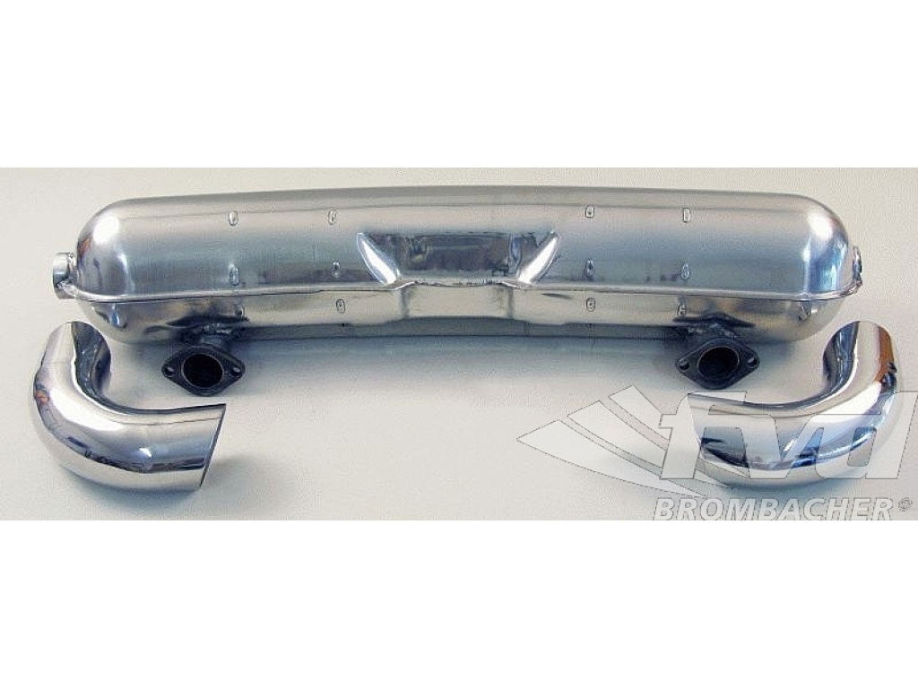 Sport Muffler Stainless Steel Export, 2 In x 2 Out, Dual 84mm Weld On Tips