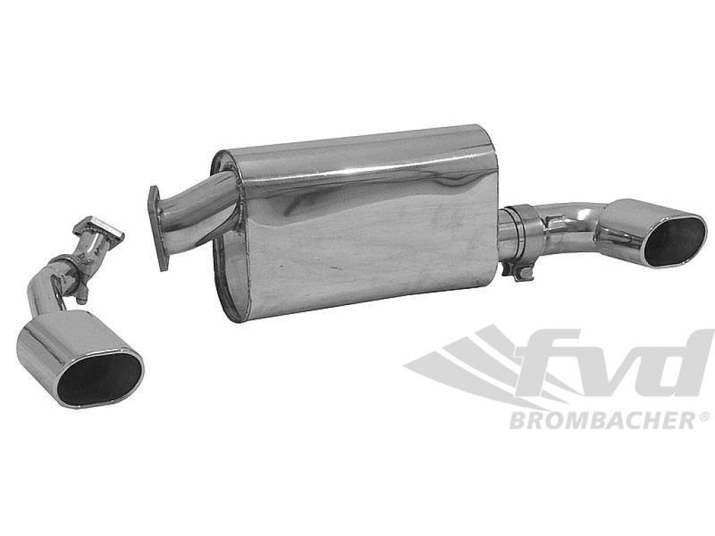 Sport Muffler 965 3.6 L - Stainless Steel - with Wastegate Pipe & Exhaust Tips