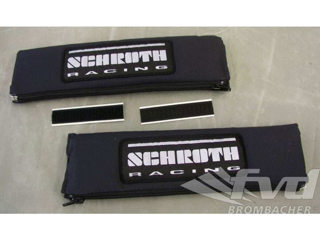 Schroth Shoulder strap cushion set 76mm black, silver logo