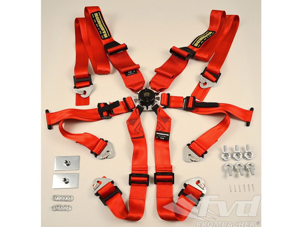 Schroth 6 point belt Profi II-6 Hans 50/75/50mm Red - FIA approved