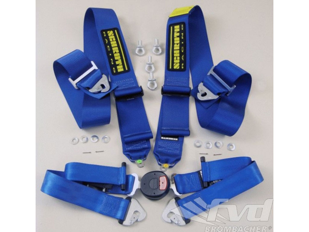 Schroth 4 point belt profi 2-FE ASM 75/50mm right blue (Snap-hook Attachment)