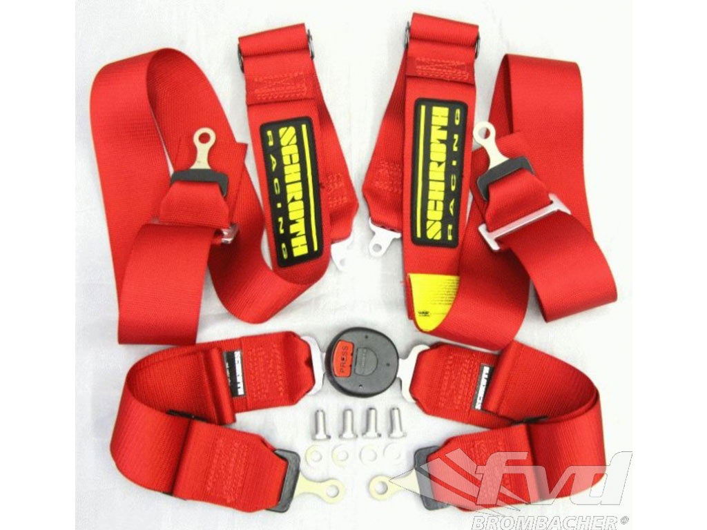 Schroth Seat Belt Profi III-FE-4-P.ASM RED LEFT (Bolt-on Attachement)