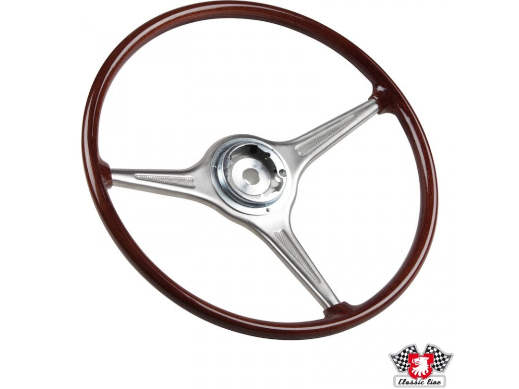 Steering wheel, faux wood, ÿ420 mm (16.5