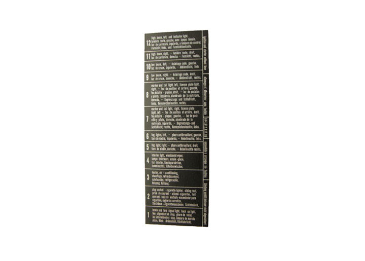 356B T5 Fuse box label
