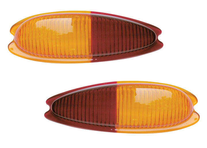 356 euro tail light lens Set, euro amber/red
