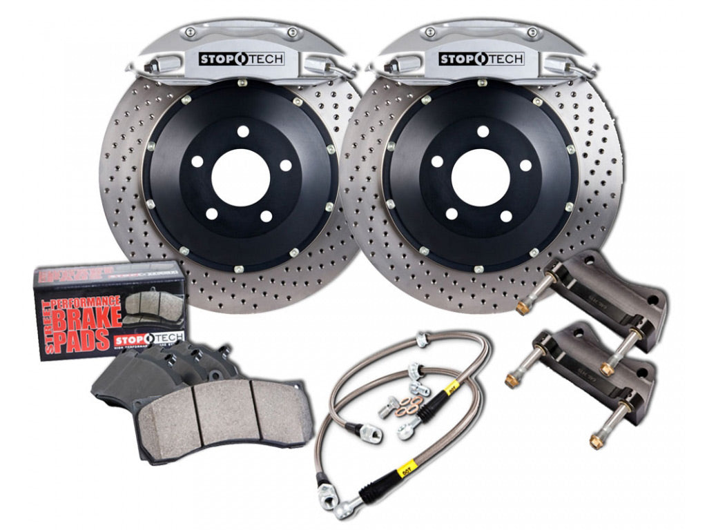 Stoptech Big Brake Kit Rear Drilled Silver Caliper