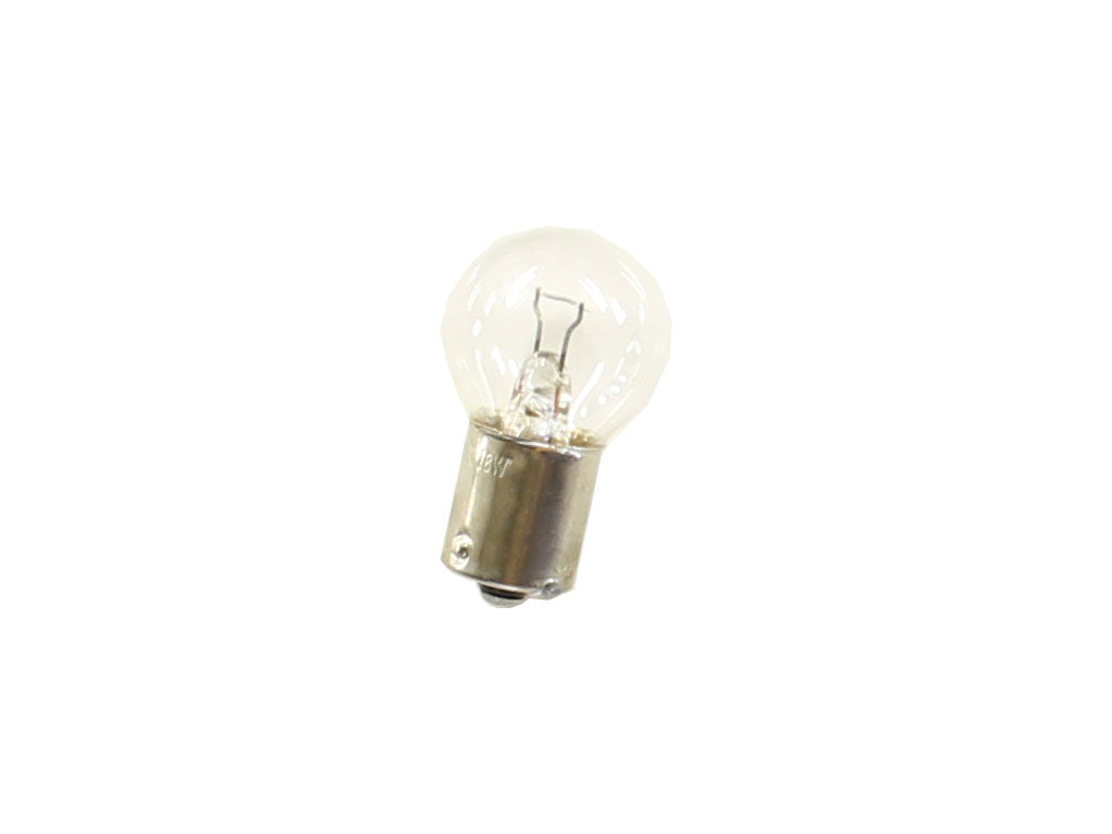 Single filament bulb 18 watt. Fits 356AT2 through 356C front turn signals, also for 356 rear turn signal and stop lights.