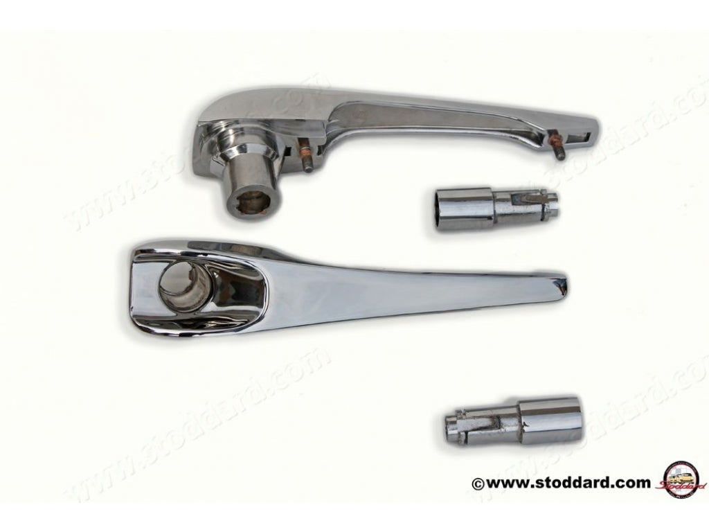 Door Handle Set, Left and Right, Restored With Show Chrome Plating. For 911 912 1968-1969 90153106221 90153106121