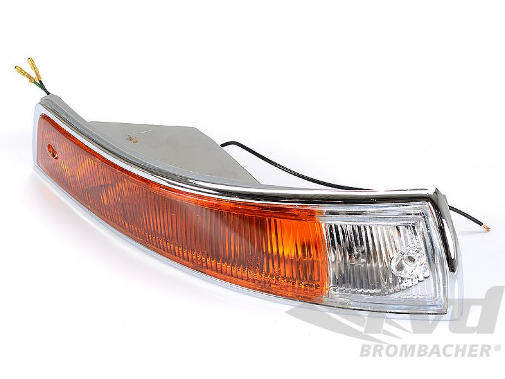 Front Turn Signal 911 1965-68 - Silver Trim - Clear Parking Light - Right