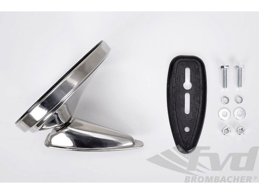 Door Mirror 911/ 930 - Exterior - Round - Planed - Chrome, 115 mm
