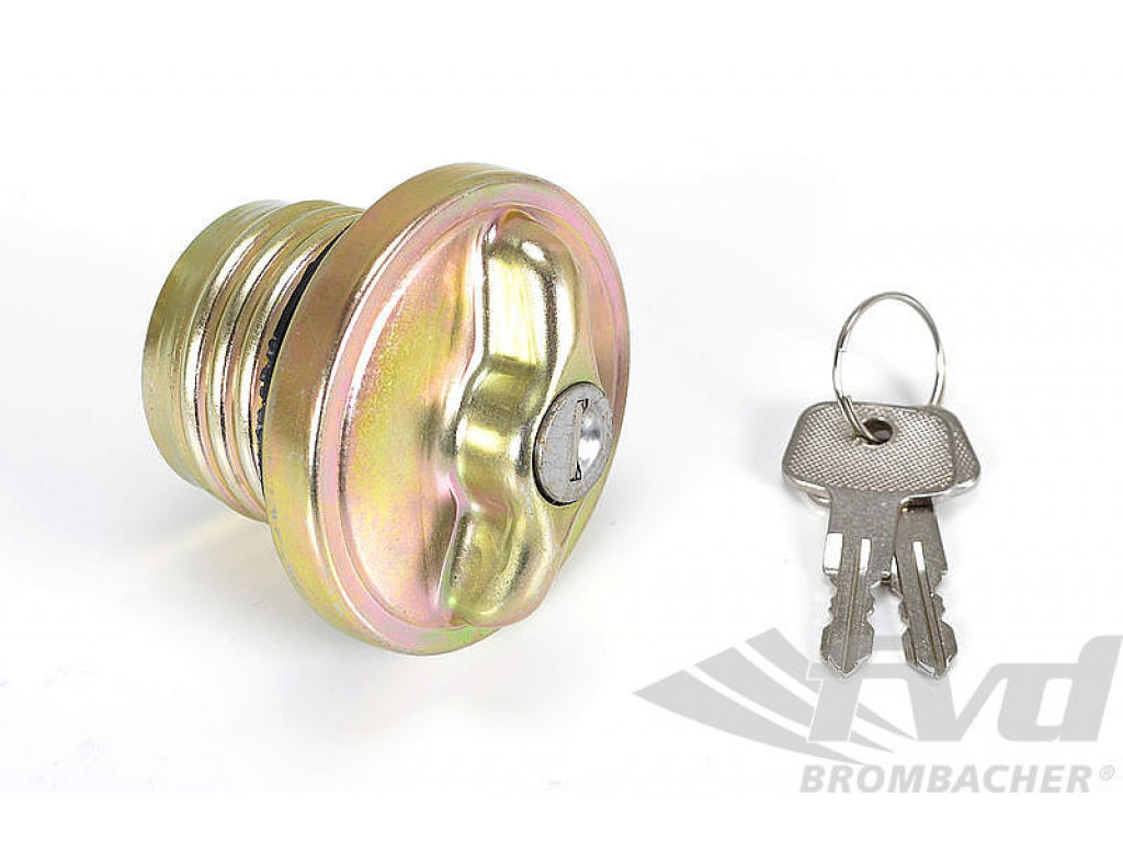 Fuel Cap 911 / 930 1974-79 - Locking Screw Type - Gold Galvanized Finish