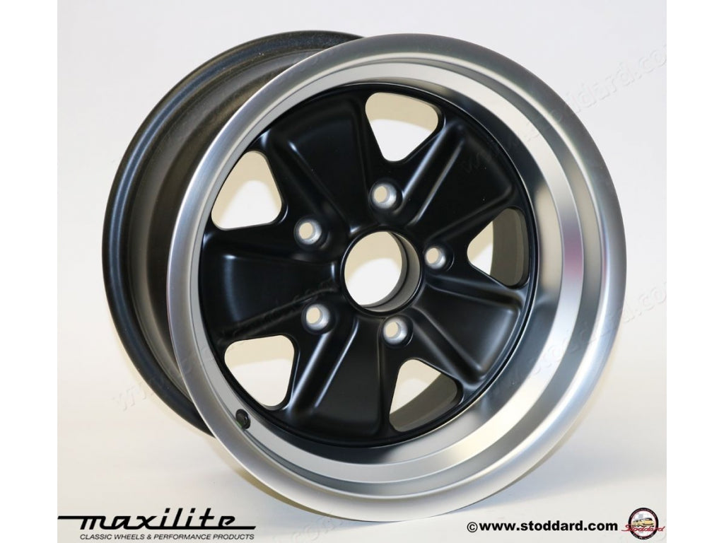 Maxilite Fuchs Style Alloy Wheel 16 x 9-inch ET 15mm Offset, Machined Lip with Black Center