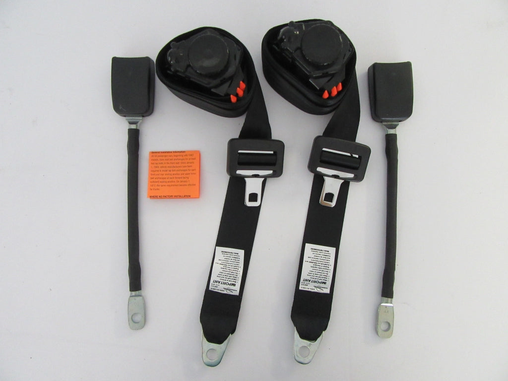 Black 914 SEAT BELT SET kit , retractable 914 70-71