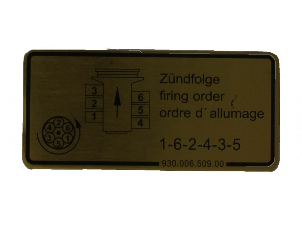 JP GROUP DANSK Engine Firing Order Specification Decal