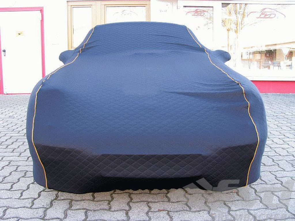 Brombacher Exclusive Cover 911/930 with rear spoiler black, gold stiching incl. bag Logo 911 Targa