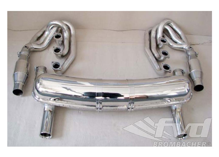 Exhaust System, Sound Version Stainless Steel, 100 Cell Cats, 2x70mm round