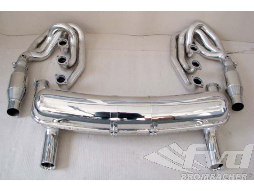 Exhaust System Brombacher Sport 911 74-89 , Sound Version, Stainless Steel, cat bypass, 2x70mm rou