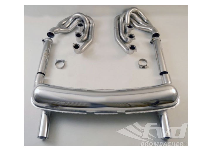 Exhaust System 911 74-89, Sound Version, Stainless Steel, cat bypass, 2x70mm round