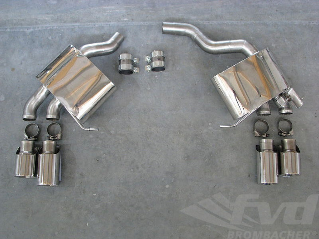 Sport Muffler Brombacher Macan (95B) Turbo, with valves & tips (Sound Version)