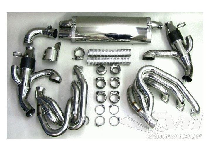 Exhaust System Brombacher 964  (Sound Version), Stainless Steel, 100 Cell Cats, 1x90mm Oval Tips