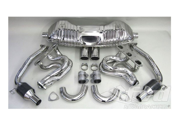 Exhaust System Brombacher 986/S -04 (Sound Version), 200 Cell Cats, Tips 2x90mm