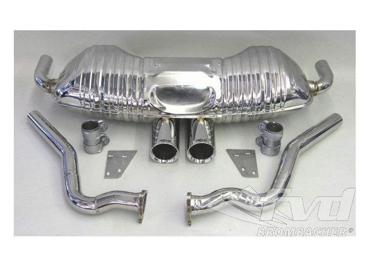 Sport Muffler Brombacher 987/S Boxster, Sound Version, Stainless Steel, 2x90mm