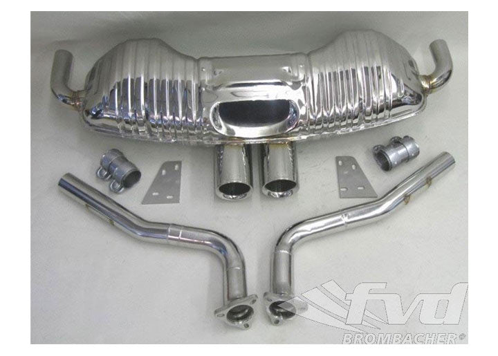 Sport Muffler Brombacher 987-2/S Boxster, Sound Version, Stainless Steel, 2x90mm
