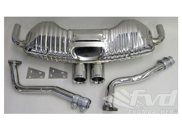 Sport Muffler Brombacher 987-2/S Boxster, TUv Version , Stainless Steel, 2x90mm