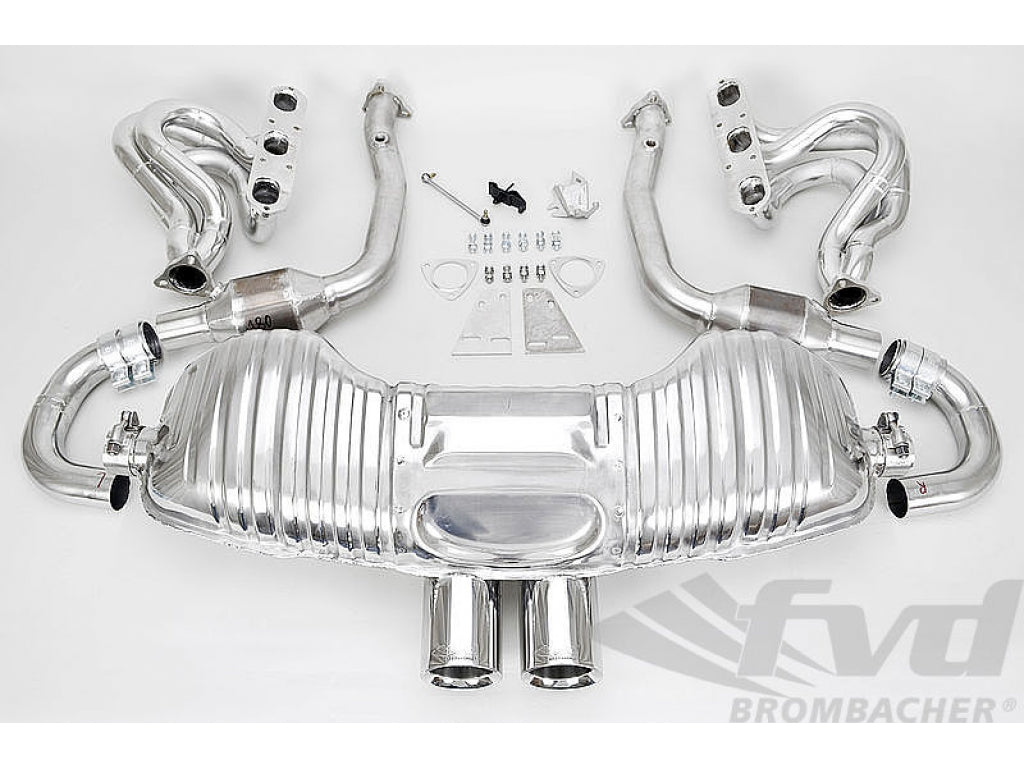 Exhaust System 987 Cayman BROMBACHER (Soundversion) 200 Cell HD Cats, Tips 2x90mm