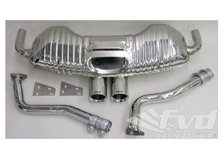Sport Muffler 987-2 Cayman Brombacher  TUV Version, Stainless Steel, 2x90mm