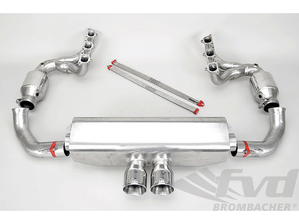 Exhaust System 991.1 GT3 - Brombacher Edition - 200 Cell Catalytics - Dual 3.5 (90 mm) Tips