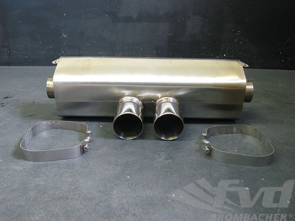 Sport Muffler 991 GT3 Brombacher (Sound Version), Stainless Steel, Dual 2x90mm