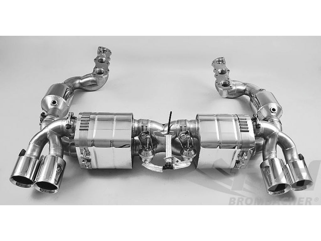 Exhaust System with Valves, 911 2012+ (991) Brombacher with 200 Cell HD Cats,Tips 4x90mm