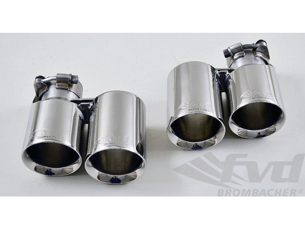 991 Exhaust tips 2x90mm for muffler bypass (BES 991 150 00SKR)