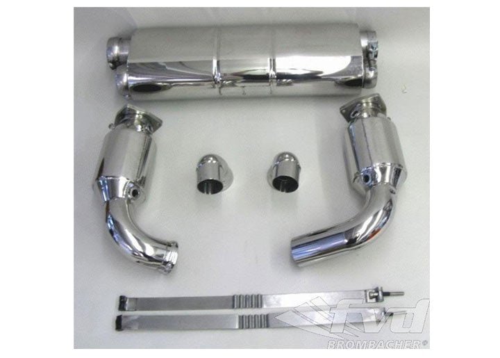 Sport Muffler 996 TT/GT2 Brombacher  (Sound Version), Stainless Steel, 200 Cell Sport Cats