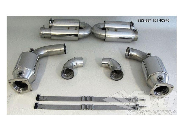 Race Muffler 996 GT2 CS Brombacher 200 Cell stainless Cats,11,9 Kg