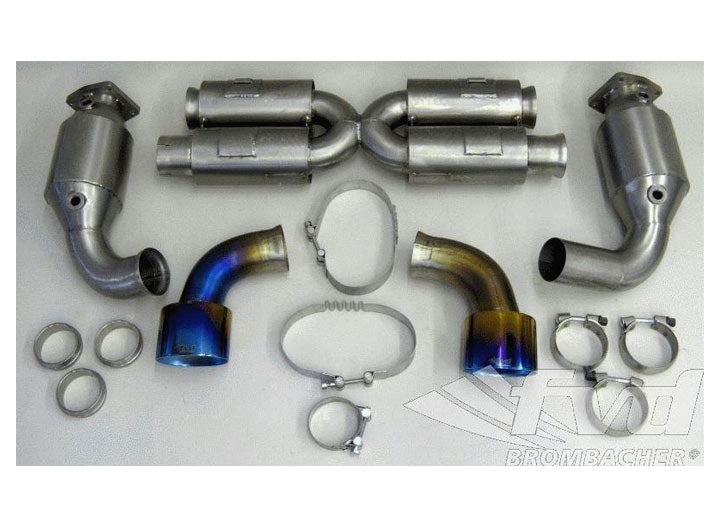 Exhaust System Race, 996 GT2 Brombacher (Sound Version), Titanium, cat bypass