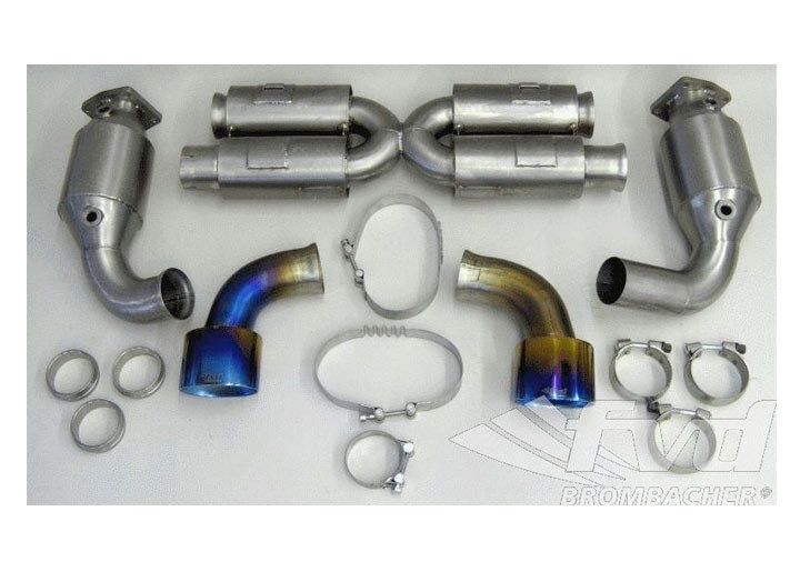 Exhaust System Race, 996 GT2 Brombacher (Sound Version), Titanium, 200 Cell Cats