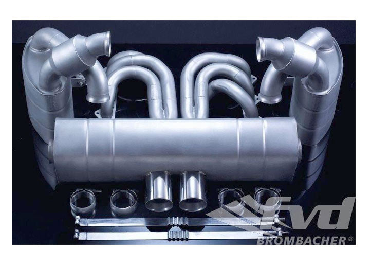 Exhaust System, Race 997 GT3 Brombacher (Sound Version), Titanium, 200 Cell Cats, Dual 2x90 mm Tip
