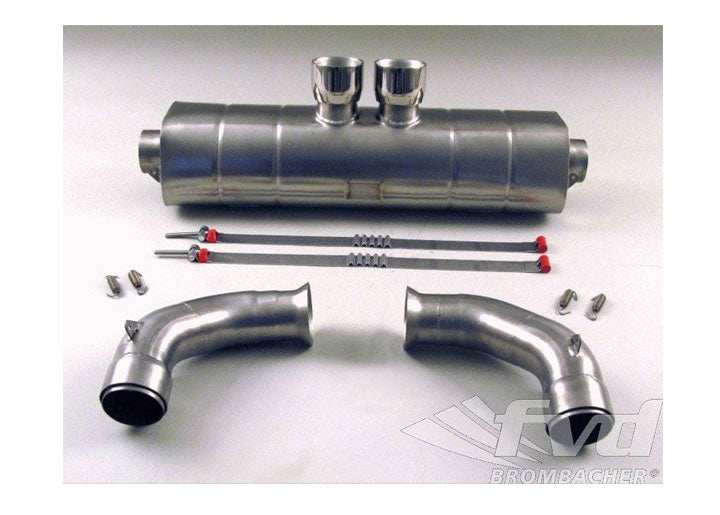 Sport Muffler 997 GT3 Brombacher (Sound Version), Titanium, Dual 2x90 mm Center Tips